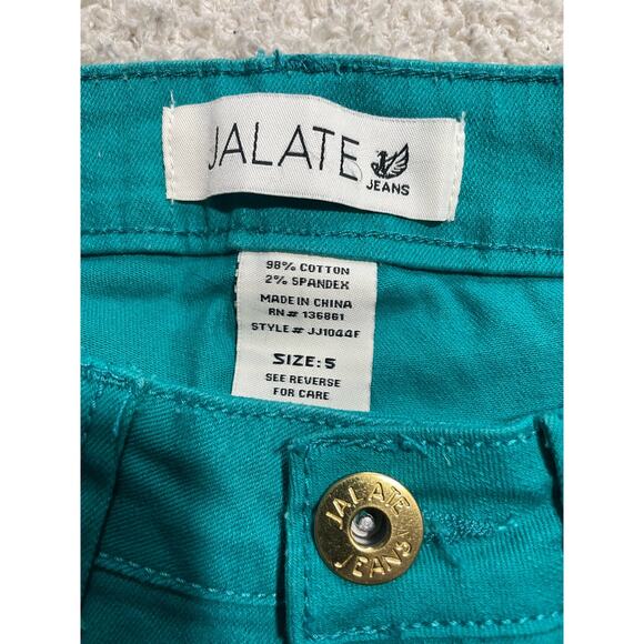 Jalate Women's Size 5 Low Rise Skinny Fit Jeans Teal Green JJ1044F - Picture 5 of 9